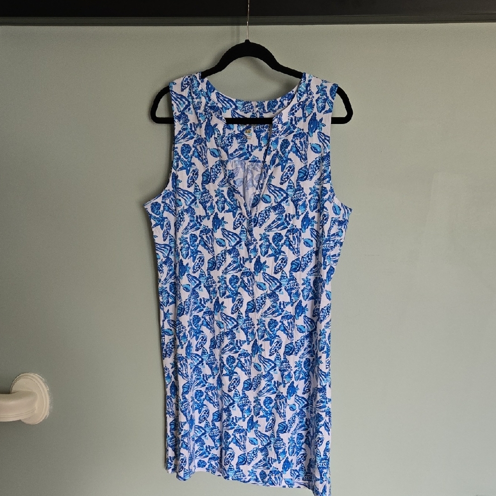 Lilly Pulitzer Blue and White Dress XL